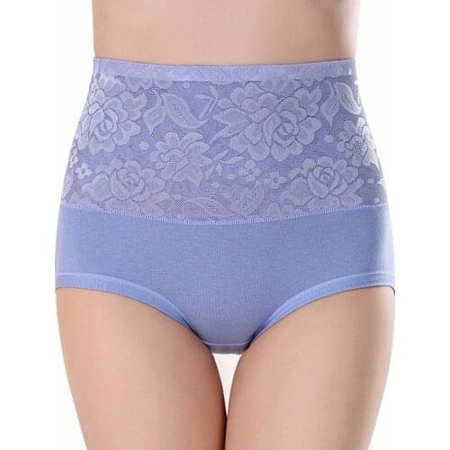 2018 New Pattern High Waist Pure Cotton Ma'am Underpants Jacquard Weave Sexy Postpartum Womens Underwear Woman Briefs