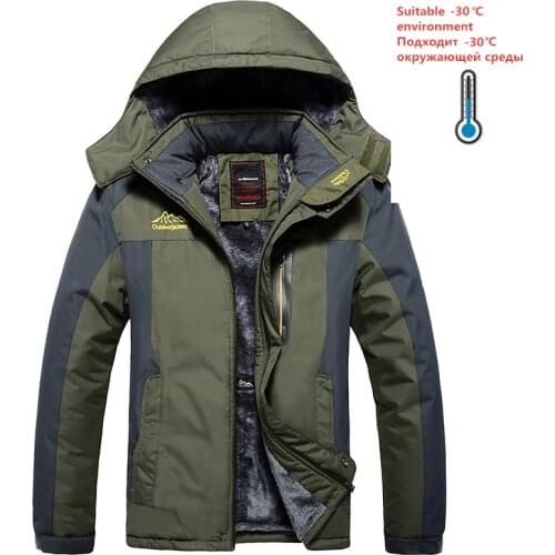 New Plus Size 8XL 9XL 2020 Winter Fleece Jacket Warm Coat Parkas Men Military Waterproof Outwear Down Parkas Windbreaker Men