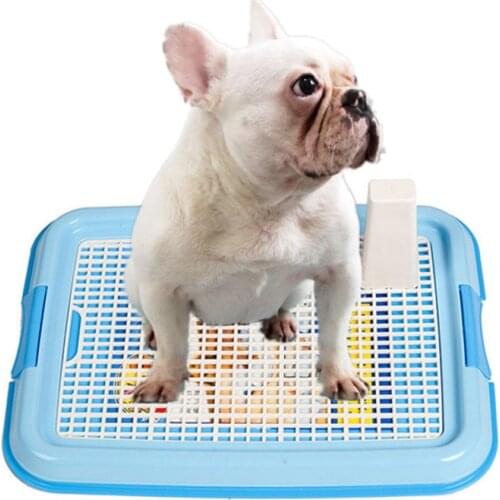Plastic Indoor Small Dog Toilet Tray Mesh Pet Cat Dog WC Toilet Trainer Pad Tray Pet Litter Toilet Box For Dog Cleaning Product