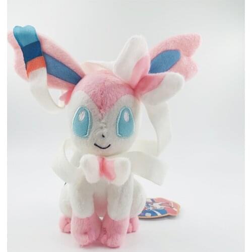 25cm Pokemon Eevee Sylveon Plush Dolls Toy Kawaii Cartoon Movie Anime Stuffed Anniversaire Peluche Girl Kids Gift