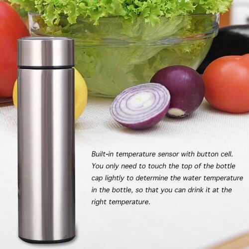 500ml Portable Double-Layer Water Cup Intelligent Temperature Insulation Water Bottle Tea Infuser Bottle Coffee Tumbler Travel