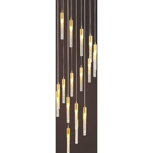 Postmodern staircase chandeliers crystal chandeliers duplex floor living room simple creative spiral staircase chandeliers