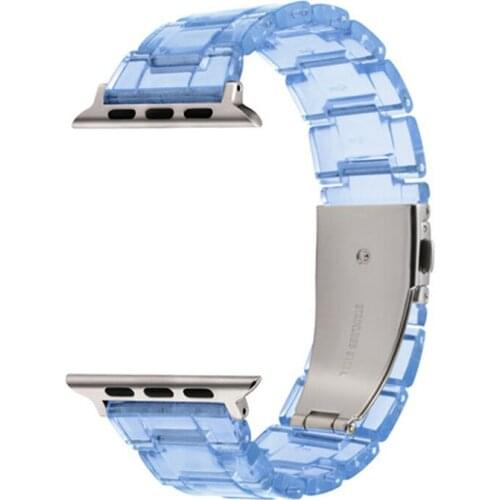 Clear Resin Watch Strap for Apple Watch 38mm 40mm 42mm 44mm Bracelet for IWatch Series 5 4 3 2 1 Transparent Watchband Loop