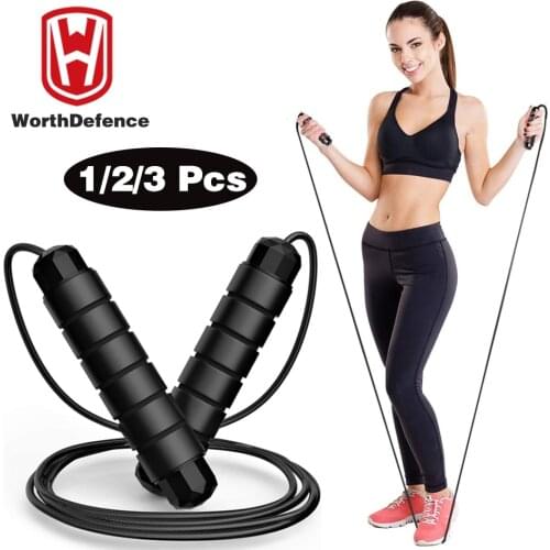 Worthdefence Professional Jump Ropes Skipping Rope Crossfit Workout Training Home Gym Fitness Weight Equipment for Men Women Kid