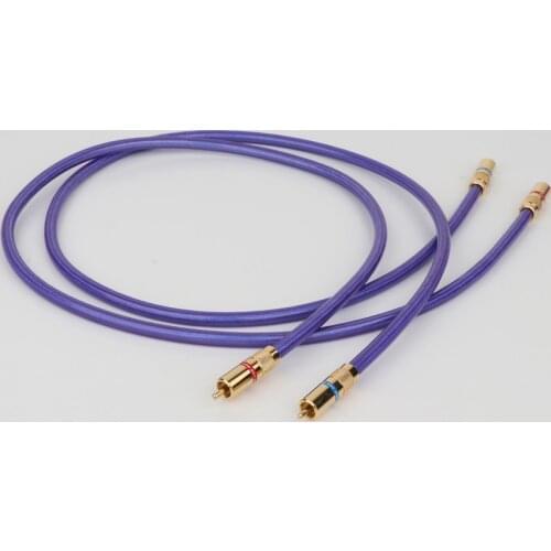 Pair Van den Hul MC-SILVER IT 65 RCA hifi audio cable RCA extension interconnect cable with Gold plated RCA plug