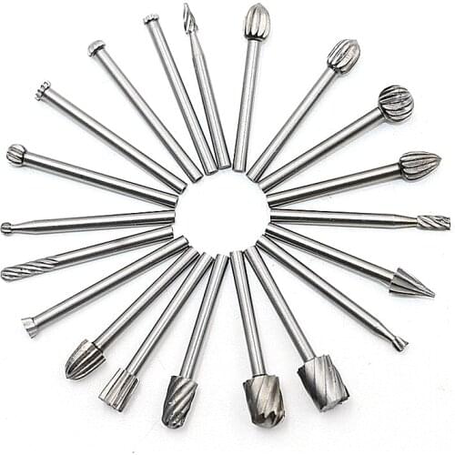 Citop 20pcs/Set 3mm Wood Drill Bit Nozzles for Attachments HSS Stainless Steel Wood Carving Tools Set Woodworking