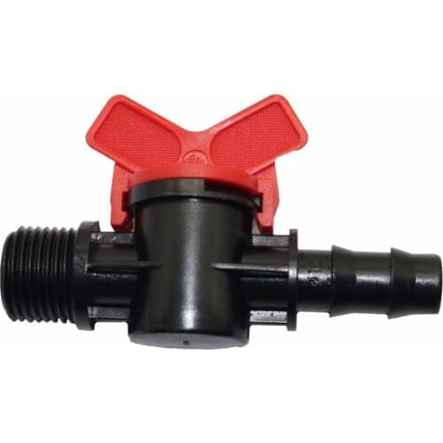 50 pcs G 1/2" to DN16 Hose Pipe Tube Valve Male Thread By-pass Switch garden water Irrigation System Accessories Fittings