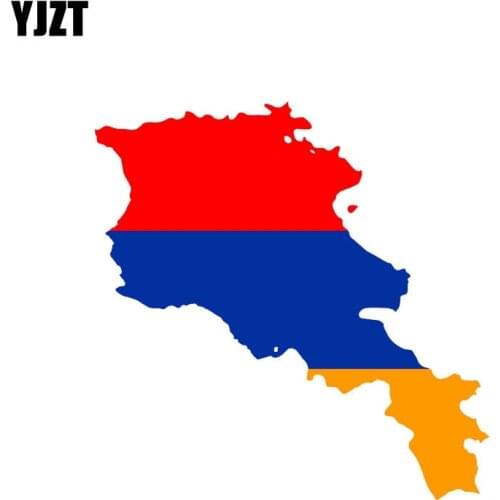 YJZT 13.6CM*6.6CM Personality Armenia Flag Car Sticker Reflective Decal Car Styling 6-0842