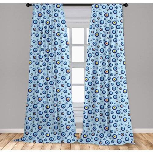 Evil Eye Curtain Traditional Protection on Dotted Backdrop Celebration Lightweight Window Treatment Living Room Bedroom Decor