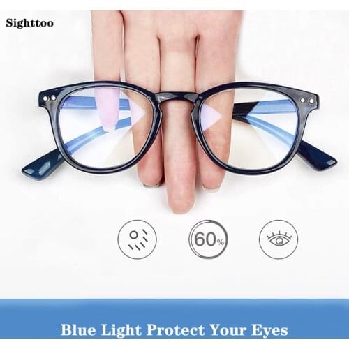 Sighttoo Blue Light Blocking Reading Glasses Women Optical Computer Frame Oversize Square French Style Lesebrilen Eyeglasses