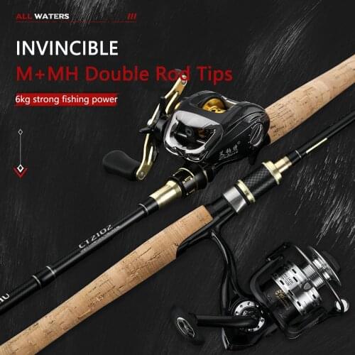 1.8M 2.1M 2.4M MH/M Power Baitcasting Rod Durable Cork Handle 2 Sections Carbon Spinning Bass Rod Lure Weight 8-30g Pesca