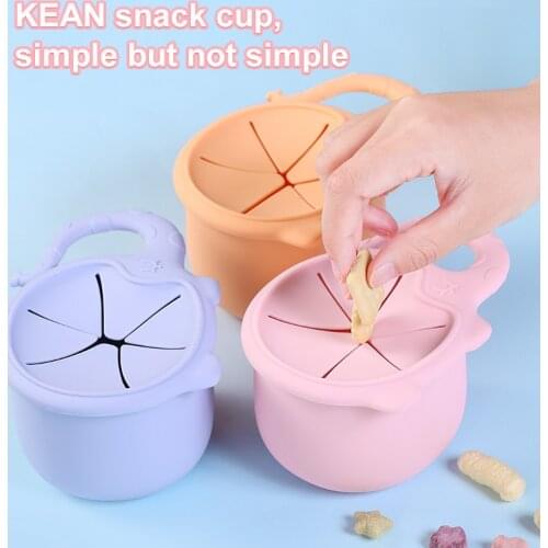 1pc Baby Boy Girl Kids Feeding Cups Snack Cup Edible Silicone Toddle Food Storage Box Baby Learning Baby Leak-Proof Snack Cups