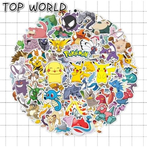 10/50Pcs/set Graffiti Cartoon Anime Pikachu Kawaii Pokémon Sticker Cute Luggage For Fashion Laptop Suitcase Skateboard Decals