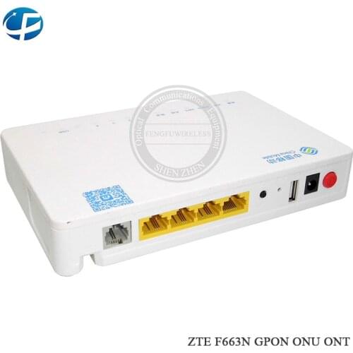 20Pcs ZTE GPON ONU ZTE F663N V3 Fiber Optic Router 3FE+1GE+1Tel+USB+Wifi