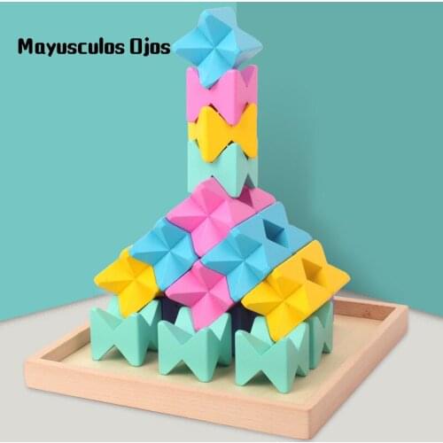 Wooden Infant 25PCS Children Ever-changing Creative Building Blocks Baby Enlightenment Early Education Standing Volume Toys