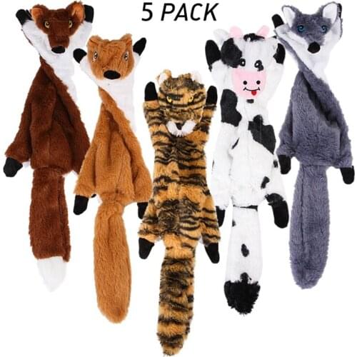 5Pcs/set Pet Plush dog toys pet dog chew toys Squeak Sound Dog Toy Funny Fleece Durability Chew Molar Toy Fit for All Pets