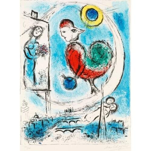 Abstract figures cute fly bird people scenery oil painting canvas printings printed on canvas home wall art decoration picture