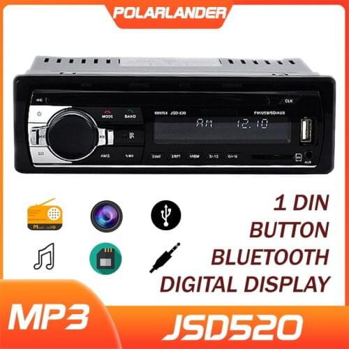 New Car Radio Bluetooth MP3 Player FM USB SD Aux in1 Din Remote Control 12V Car Audio Stereo With ISO Connector