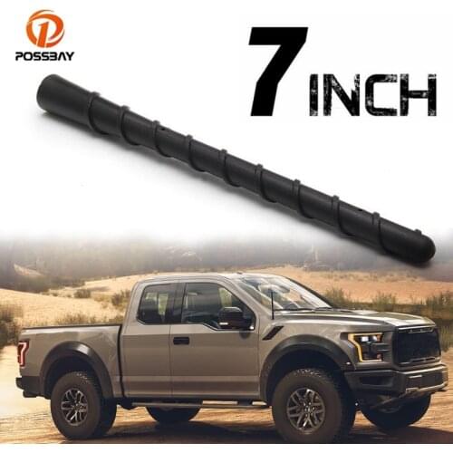 POSSBAY 7" Car Radio Antenna Black Mast Aerials AM/FM Signal Metal Rod Auto Replacement Parts for Ford F150 Raptor 2009-2020