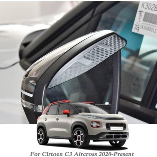 Car Rearview Mirror Rain Eyebrow Auto Shield Snow Guard Sun Side Visor Shade Protector For Cirtoen C3 Aircross2020-2022Accessory