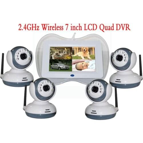 2.4Ghz Wireless 4CH 4 Picture Display 7 Inch IR Night Vision Wireless Baby Monitor