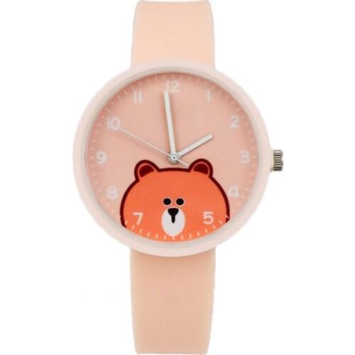 1pc New Kids Watches Boys Girls Cute Cartoon Bear Silicone Childrens Watch Women Ladies Quartz Wristwatches Gifts Clock