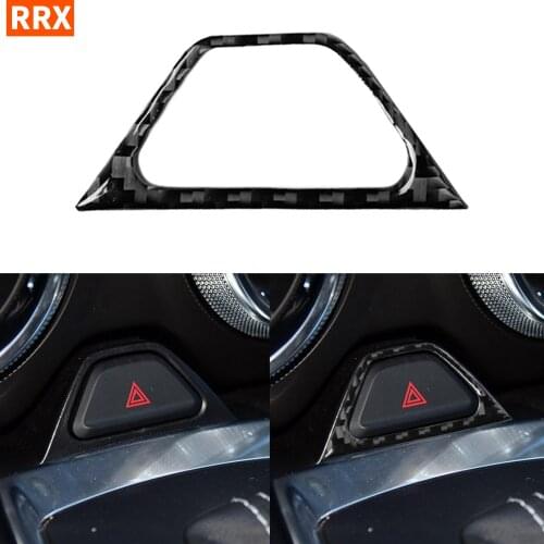 For Chevrolet Camaro 2016 2017 2018 2019 Emergency Warning Light Frame Trim Carbon Fiber Accessories Co-Pilot Glove Box Sticker