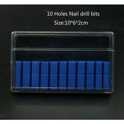 Easy Nail 10 Slots Storage Box For Nail Drill Bit Files Holder Container Case Display Organizer Acrylic Manicure Tool
