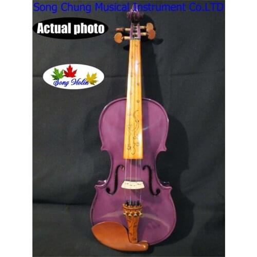 Purple colors best craft electric & acoustic violin 4/4 #8288