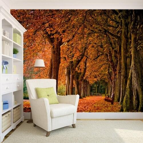 Dropship 3D Photo Wallpaper Beautiful Autumn Woods Mural Living Room Bedroom TV Wall Home Decor