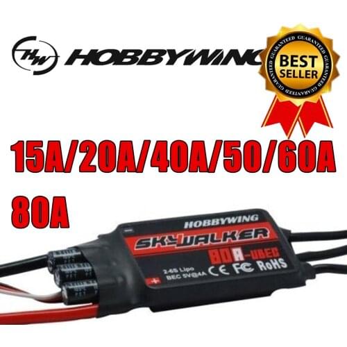 Hobbywing SKYWALKER ESC 2 - 6s 15A/20A/30A/40A/50A/60A/80A Build in bec UBEC Brushless RC heliCopter airplane Quadcopter