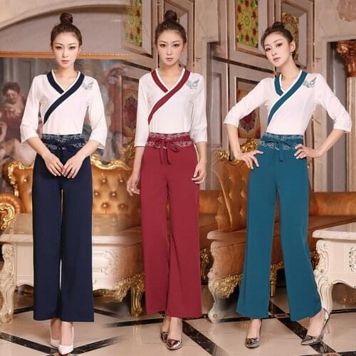 Summer Beauty uniforms Chinese style Spa Salon Beautician Clothing Nail Massage Therapist Uniform Quality massage clothing