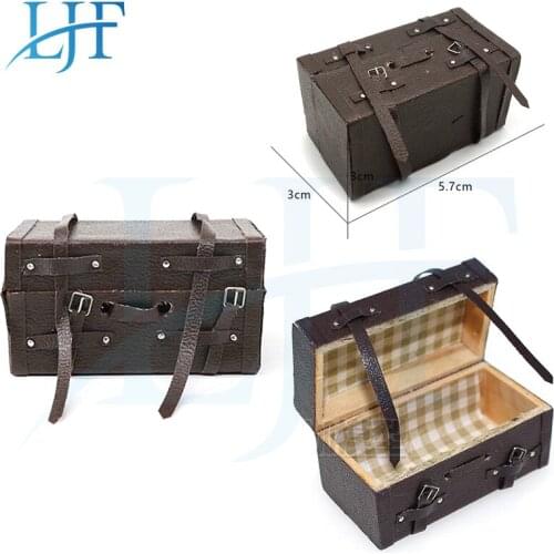 LJF 1 pcs Simulation mood decoration Suitcase Leather Trunk for 1/10 RC Car Axial SCX10 D90 RC4WD Tamiya YIKONG DIY parts L351