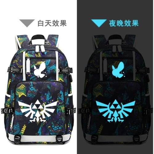The Legend of Zelda: Breath of the Wild Men Backpack Large Capacity Travel Bagpack Canvas School Bags Mochila Laptop Back Pack