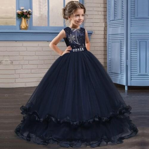 Fancy Kids Flower Girl Dress For Girls Bridesmaid Outfits Elegant Princess Dress Party Prom Gown New Year Costume Vestido 10 12T