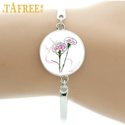 TAFREE 2017 new fashion Carnation flower bracelet for women girls best gifts for mom mum Happy Mothers Day jewelry E709