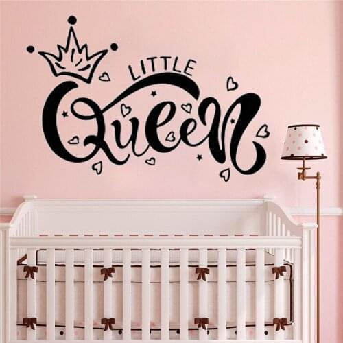 Princess Queen Crown DIY Art Wall Sticker For Kids Room Decor Girl Vinyl Waterproof Livingroom Murals Decals Decoration DW9808