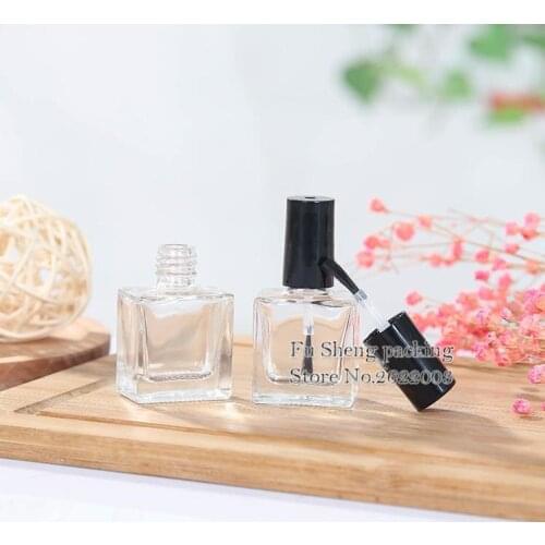 10ml New Style Lucency Empty Glass Nail Polish Square Bottles Paint Glue Packaging Containers