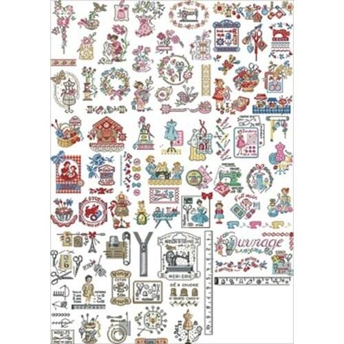 11/14/18/16/22/25/28ct Handmade story map patterns Counted Cross Stitch 1 Cross Stitch Kits Embroidery Needlework Sets
