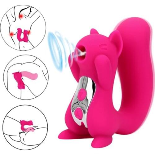 Cute Squirrel-Shaped Vibrators Sex Toy For Women Clitoris Stimulator Nipple Sucking Vibration Vagina Massage Dildo Erotic Toys