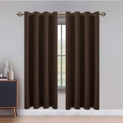 Modern Blackout Thermal Insulated Curtains for Living Room Bedroom Brown Window Treatments Home Decoration