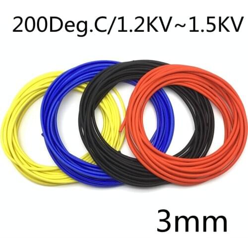 ID3mm 200 Deg.C Fiberglass Tube Silicone Resin Braided Wire Sleeve Flame Resistant Fiber Glass Insulate Cable Pipe Protect