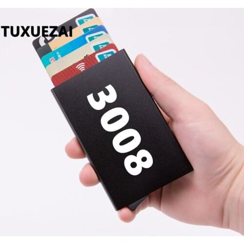 Metal aluminum alloy ultra-thin card package Car Driving Documents Card Package Driver License Card Wallet For Peugeot 3008