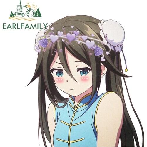 EARLFAMILY 13cm x 11.6cm for Reina Izumi DIY Motorcycle Car Stickers Fashion Occlusion Scratch 3D Funny Decal Vehicle Decoration