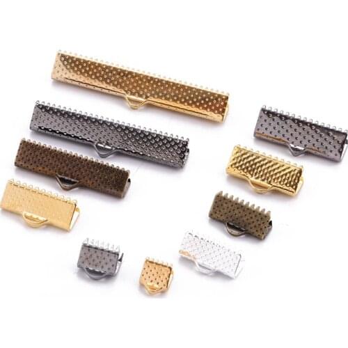 Cove Clasps Cord End Caps String Ribbon Leather Clip Necklace Bracelet Connector For Jewelry Making Supplies 50Pcs/lot