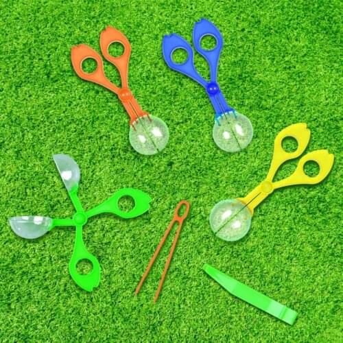 1set Clamp Toys Handy For Kids Collection Bug Clip Plastic Insect Catcher Scissors Educational Tweezers Camping Gift