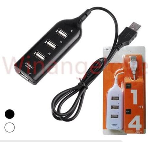 100pcs black & white 4 Port USB 2.0 charing Hub USB Port Sharing Switch charger For phone Laptop PC Computer