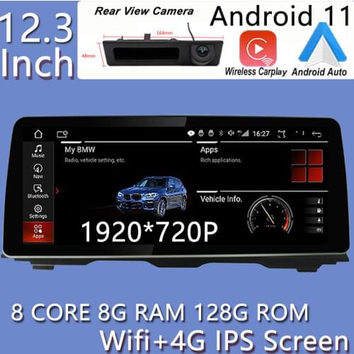 12.3" 1920*720P Android 10.0 Car Player Video Navigation for BMW 5 Series F10 F11 2011-2012 CIC 2004-2008 NBT System