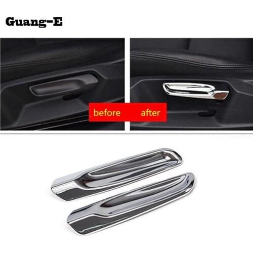 For Volkswagen VW Golf7 Golf 7 2014 2015 2016 2017 Car Stick ABS Chrome Seat Adjustment Knob Button Switch Trim Panel Lift 2pcs