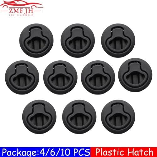 6PCS/10PCS Plastic Deck Hatches Lift Pull Handle Non Key Round Flush Pull Slam Latch for RV Boat Marine Marine Deck Locker